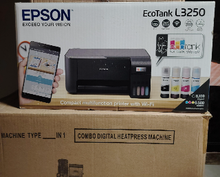 طابعة ايبسون epson L3250 استعمال بسيط جدا اخو الجديد + مكبس حراري
