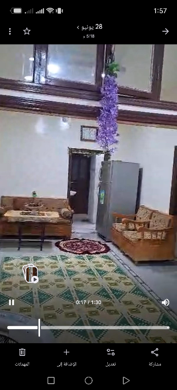 للبيع شقه طابق ثاني موقع بساتين زغلوله 4غرف وصالون