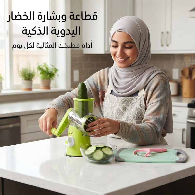 قطاعة وبشارة خضار يدوية ذكية - سهولة وسرعة في المطبخ