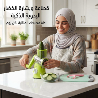قطاعة وبشارة خضار يدوية ذكية - سهولة وسرعة في المطبخ