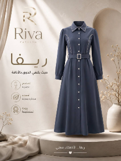 فستان شرعي كريب سكوبا أجنبي