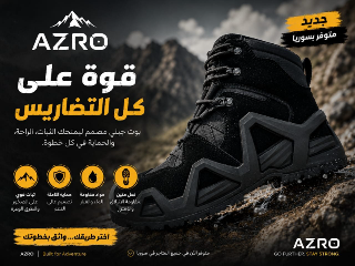 بوت جبلي جلد طبيعي أسود و  شوكو  مقاس 41-46 
 في  دمشق