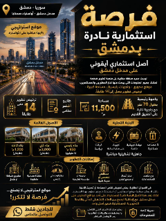 مشروع تجاري بدمشق: فرصة استثمارية مرخصة حتى 14 طابق