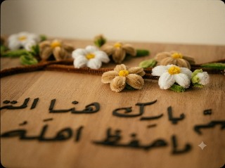 ديكو جداري مميز وأنيق يجمع بين الخشب والمخمل والإكريليك اللامع