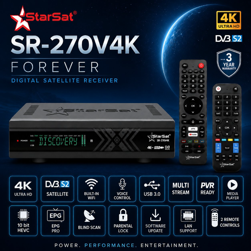 جهاز ستارسات 270    4k  
مدعوم بذكاء الصناعي Al