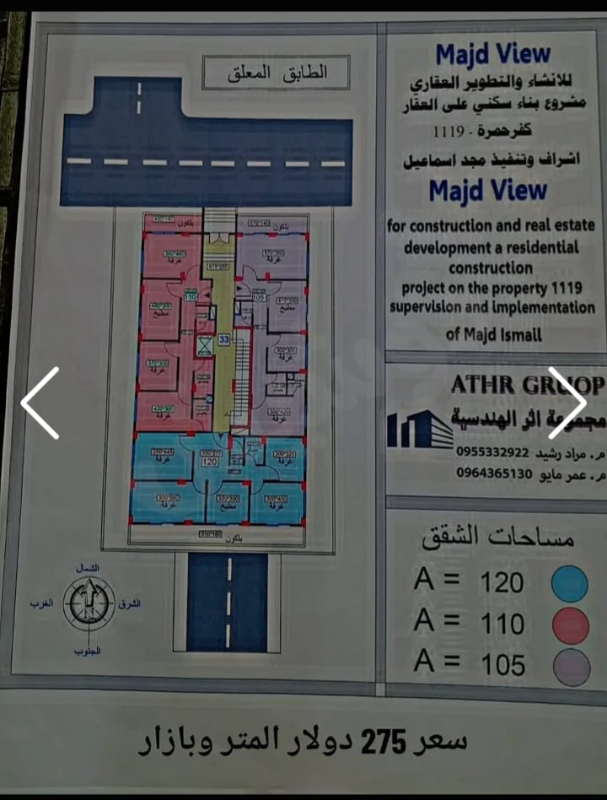 شقق سكنية للبيع في حريتان - مشروع قيد الإنشاء 120م² طابق معلق - أول H1