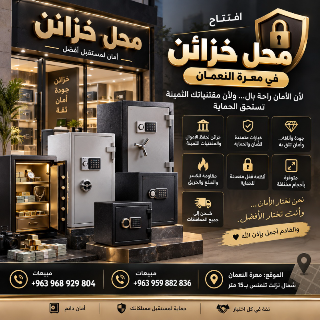 افتتاح محل خزائن جديد في معرة النعمان - أمان وحماية فاخرة